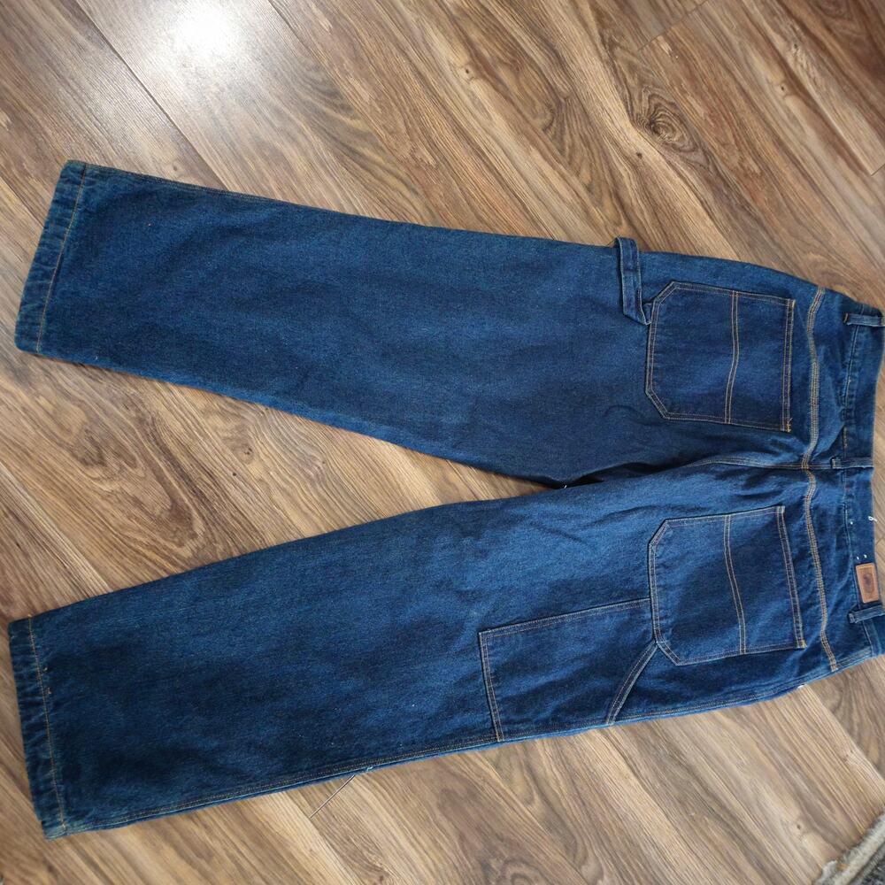 Boston Trader Carpenter Flannel Lined Blue Jeans Tag 40x30 Insulated - Picture 3 of 12